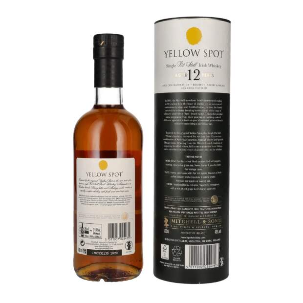 Yellow Spot 12 Years Old Single Pot Still Irish Whiskey 46% Vol. 0,7l in Geschenkbox