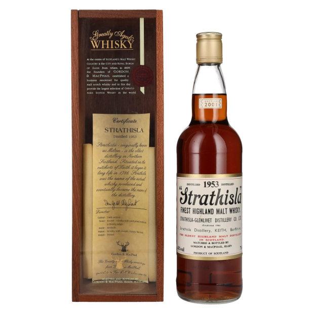 Gordon & MacPhail STRATHISLA Finest Highland Malt Whisky 1953 in Holzkiste