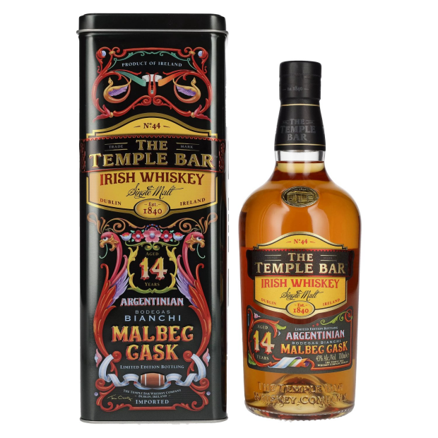 The Temple Bar 14 Years Old Single Malt Irish Whiskey Malbec Cask