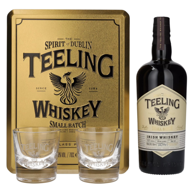 Teeling Whiskey SMALL BATCH Irish Whiskey Rum Cask Finish mit 2 Gläsern