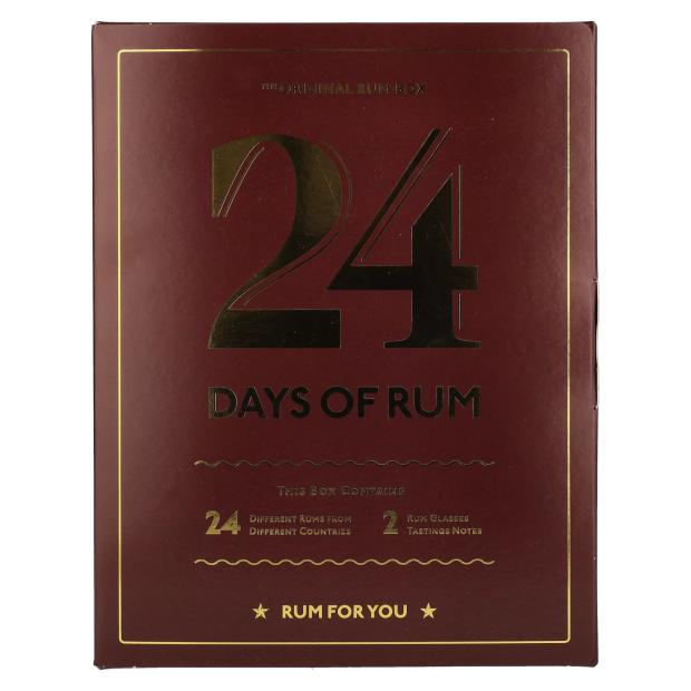 1423 S.B.S 24 DAYS OF RUM The Original Rum Box con 2 bicchieri Nosing