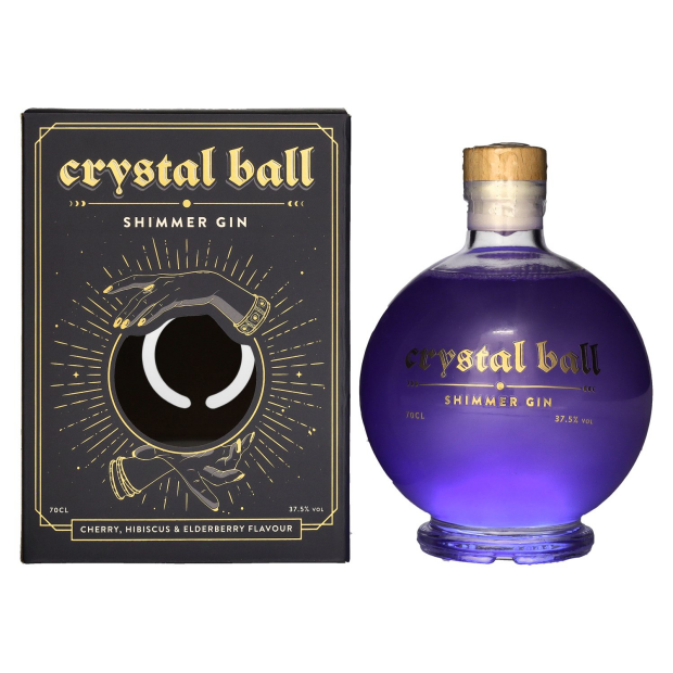 Crystal Ball Shimmer Gin mit LED Lichtsticker