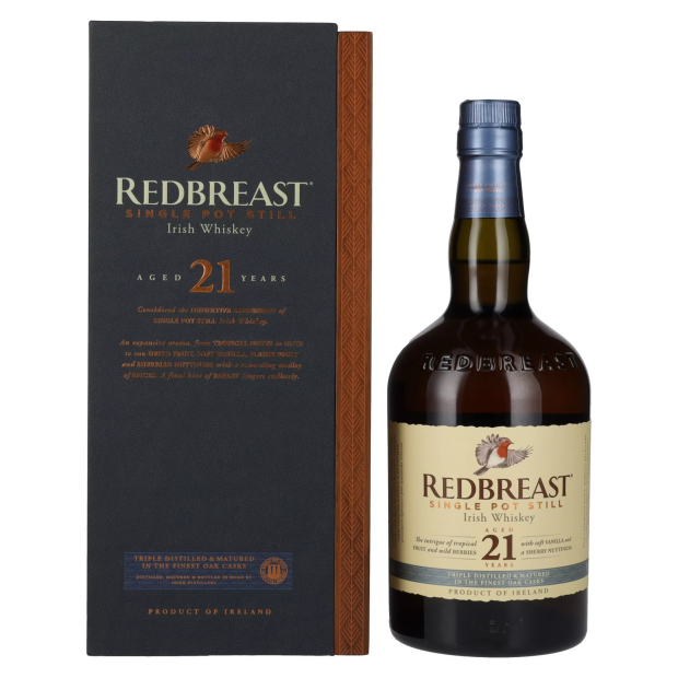 Redbreast 21 Years Old Single Pot Still Irish Whiskey in cassa di legno