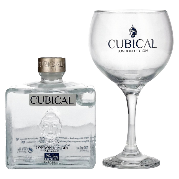 Cubical Premium London Dry Gin con bicchiere
