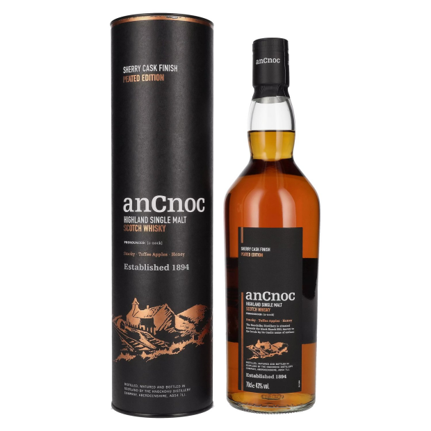 AnCnoc Highland Single Malt Scotch Whisky Sherry Cask Finish Peated Edition