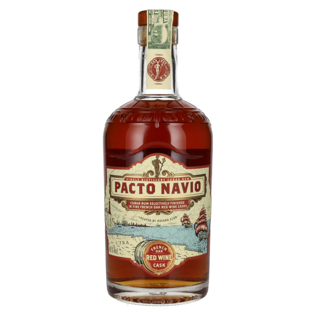 Pacto Navio Single Distillery Cuban Rum FRENCH OAK RED WINE Cask by Havana Club