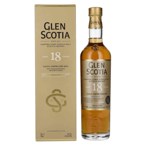 Glen Scotia 18 Years Old Single Malt Scotch Whisky in Geschenkbox