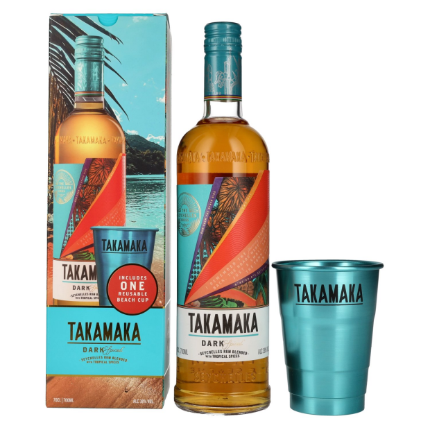 Takamaka DARK SPICED Spirit Drink mit Beach Cup