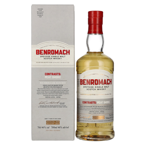 Benromach PEAT SMOKE Speyside Single Malt 2010 46% Vol. 0,7l in Geschenkbox