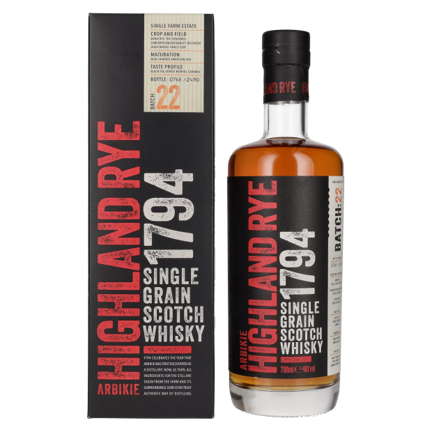 Arbikie HIGHLAND RYE 1794 Single Grain Scotch Whisky Batch 22