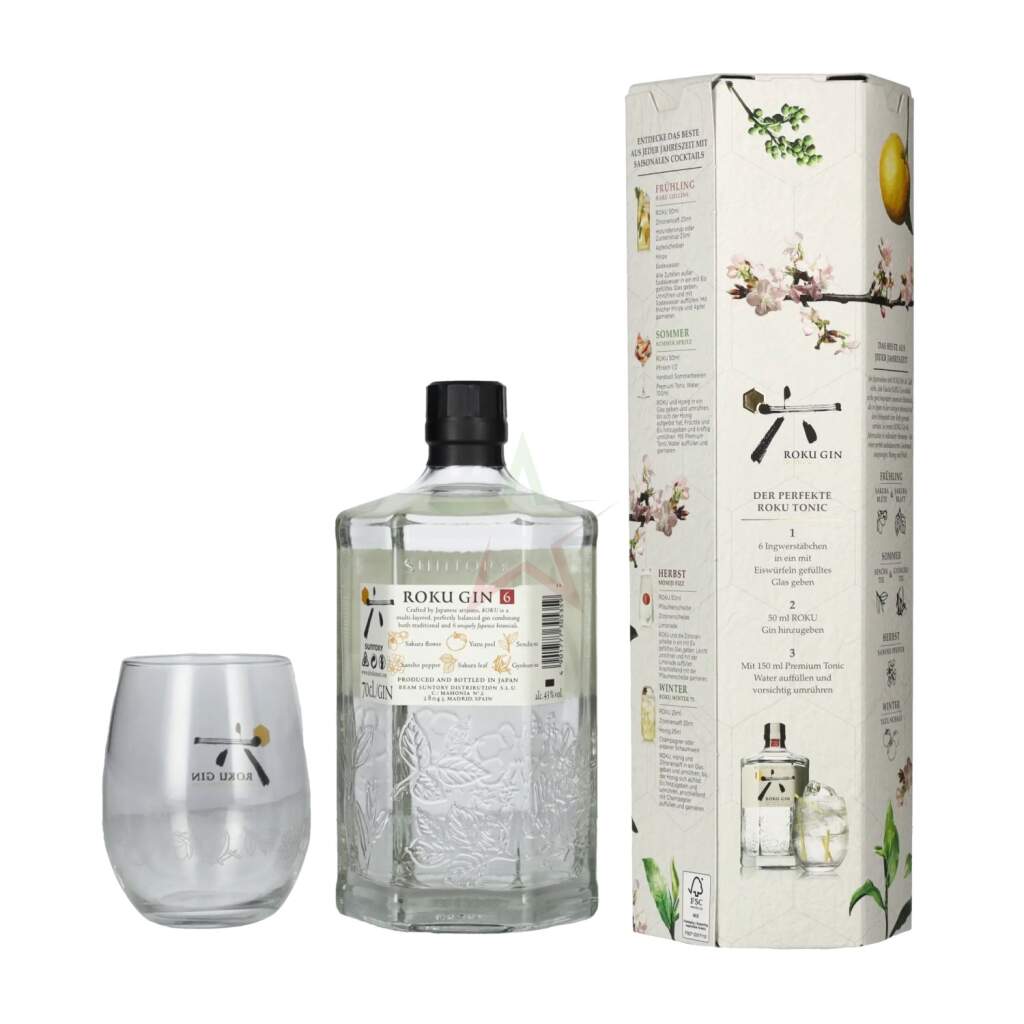 Roku Gin 43% Vol. 0,7l + Glas - Spirit Italia, 35,50 €