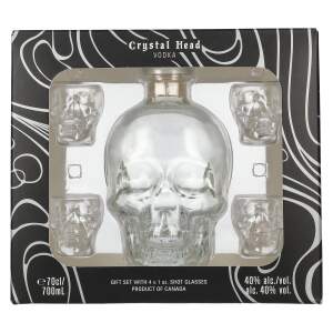 Crystal Head Vodka 40% Vol. 0,7l in Geschenkbox mit 4...