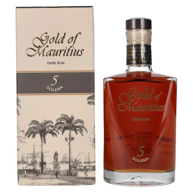 Gold of Mauritius 5 Solera Dark Rum 40% Vol. 0,7l in confezione regalo